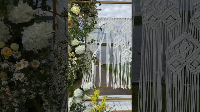 Обзор: штора макраме, свадебная фотозона, свадебный декор