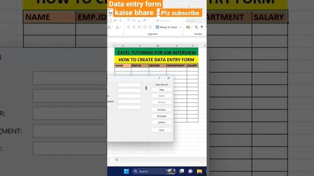 Data entry form in Excel,how to create data entry form, Excel file mai data entry form,#excel #tech