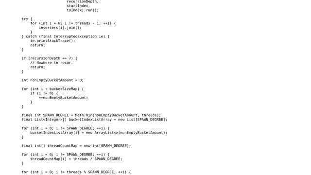 Parallel MSD radix sort in Java