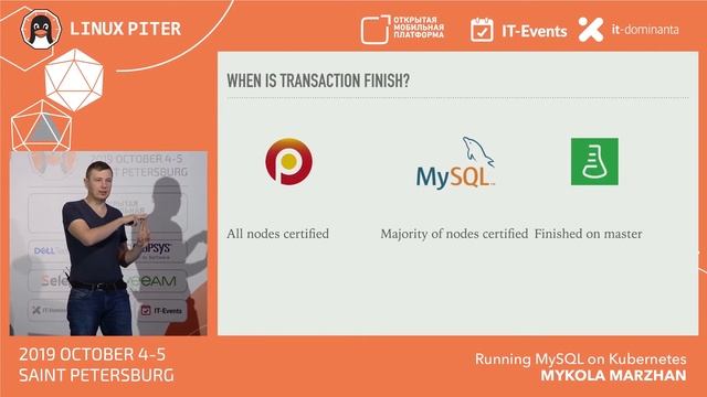 [ENG] Mykola Marzhan (Percona): Running MySQL on Kubernetes / #LinuxPiter смотреть онлайн