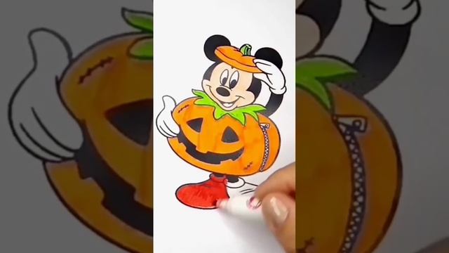 Colorindo REVERSE Mickey Mouse abóbora de HALLOWEEN | #shorts