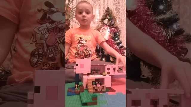 Как правильно поставить голову свиньи при сборке конструктора Лего Майнкрафт 21170 Дом Свиньи смотреть онлайн