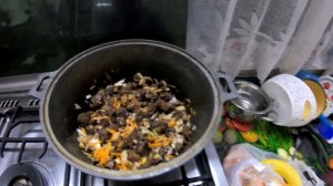 Гуляш из свиных сердец