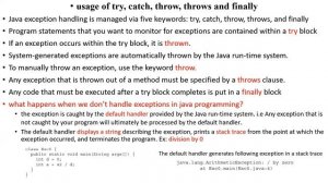 Java Programming | Java  (try, catch, throw ) In Exception