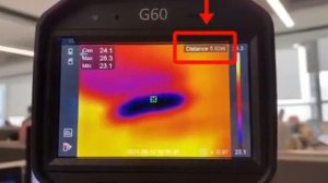 Demonstrating the embedded laster distance meter on the #HIKMICRO G60 Handheld Thermography Camera