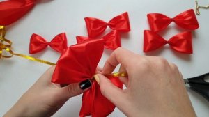Банты на елку своими руками / Bows on the Christmas tree DIY