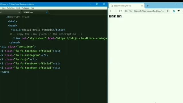 Social Media Symbols | HTML CSS and JS | If coding is life