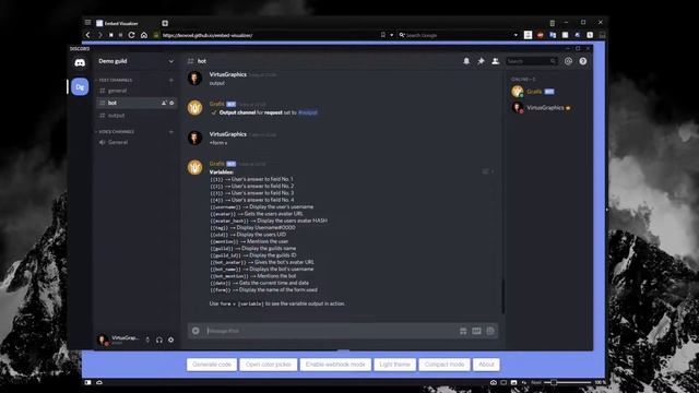 Grafik Discord bot — Form builder demo смотреть онлайн