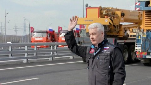 Сергей Собянин запустил путепровод через МЦД-3 на Ленинградском шоссе
