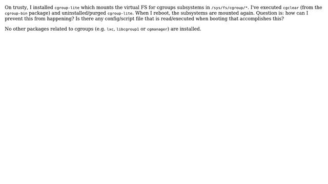 Ubuntu: Prevent cgroup filesystem from getting mounted смотреть онлайн