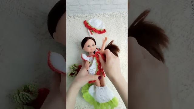 Комплект одежды для куклы Паола Рейна.    #одеждадлякукол #паоларейна #вяжунетужу #вязанаяодежда