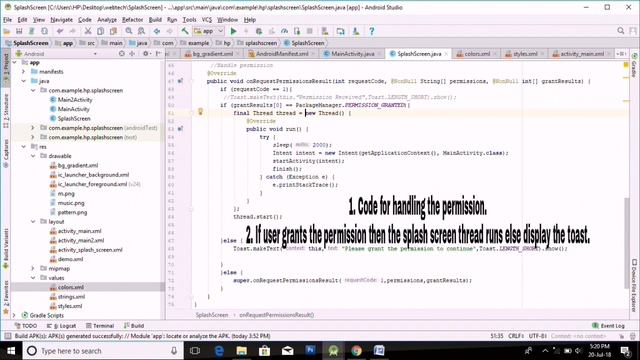 Splash screen with gradient UI design | runtime permission in Android with Java..... смотреть онлайн