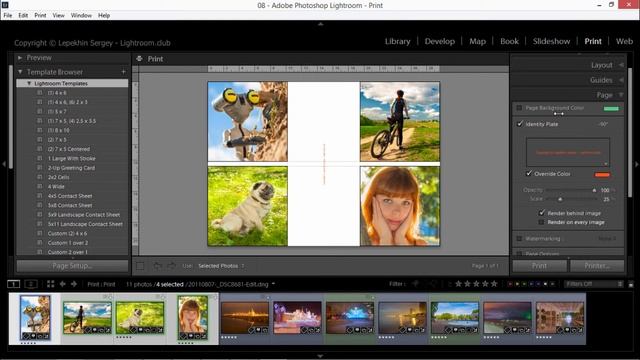Печать в лайтрум. Модуль Print в Lightroom