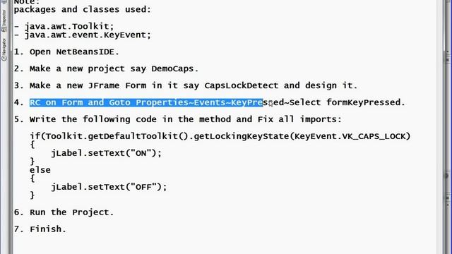 How to Detect CapsLock key using Java in NetBeansIDE смотреть онлайн