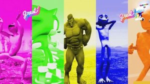 Челлендж разноцветные танцы Халк против Соника против инопланетян