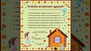 Арина Чугайкина Алёнка встречает друзей сценарий осеннего развлечения для детей 3-х лет с музыкой