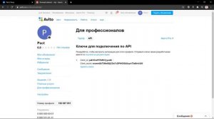 Интеграция Пакт и Авито