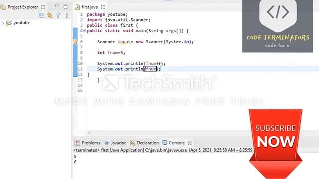 Java tutorial 8 UNARY and Assignment operator смотреть онлайн