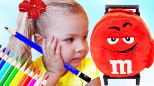 Back to school, Bad baby learn colors with Backpack, nursery rhymes for kids songs, abc song