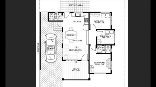 PLANO DE CASA DE 13 X 15 METROS CON MEDIDAS. смотреть онлайн