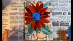 Ep. 68 MOSAIC MANDALAS, the spool, stained glass landscape, grouting and a little gift!