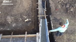 Сборно-монолитный фундамент из блоков ФБС.  Днепр март 2020г.