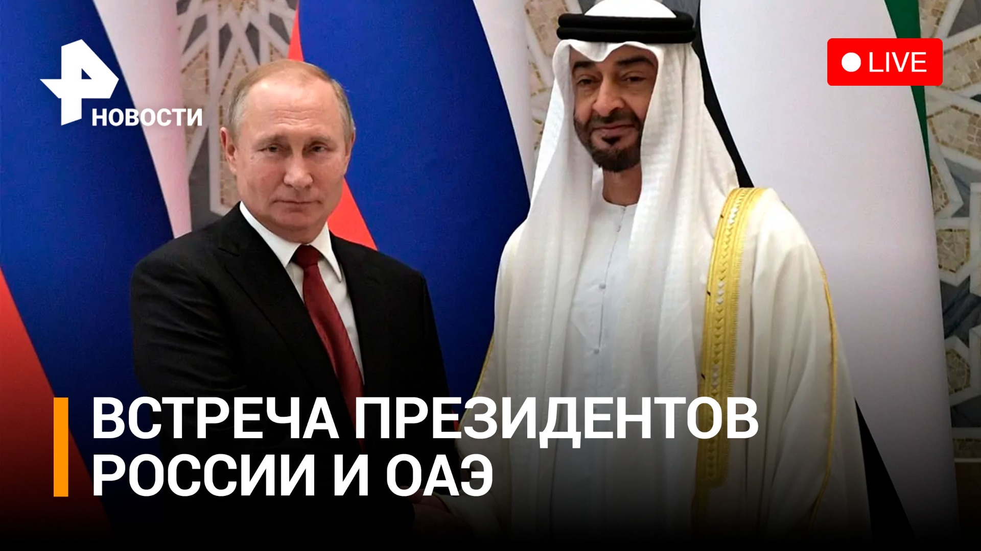 Президенты России и ОАЭ проводят двустороннюю встречу в Санкт-Петербурге / РЕН Новости