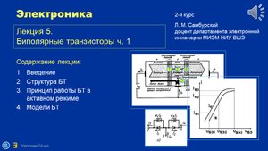Электроника. Лекция 05 (бив20--2022) Биполярные транзисторы ч.1