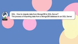 SQL : How to migrate data from MongoDB to SQL-Server?