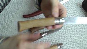 Проварка ножей Opinel в льняном и подсолнечном масле