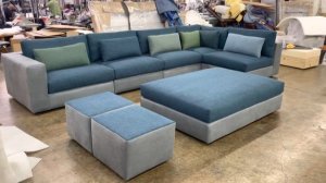 designer Inspired Teal modular Loredo made in USA custom sectional