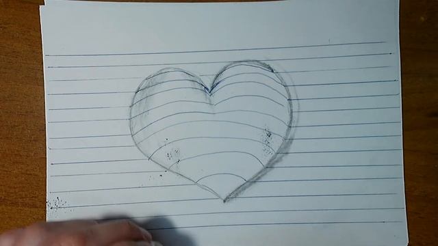 Картина. Как нарисовать объёмное сердечко карандашом смотреть онлайн