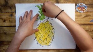 Как нарисовать Ананас - быстрый скетч фруктов