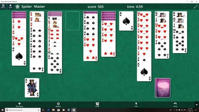 Microsoft Spider solitaire 2 suits level 80 смотреть онлайн