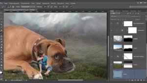 Как сделать календарь в Фотошоп. Создаем сказочный коллаж с собакой для календаря 2018