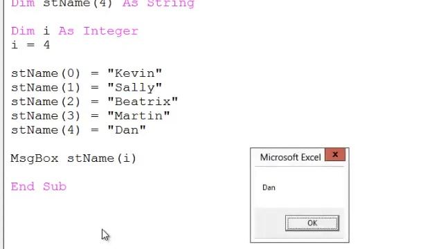 22. Introduction to Programming with VBA - Array Variables