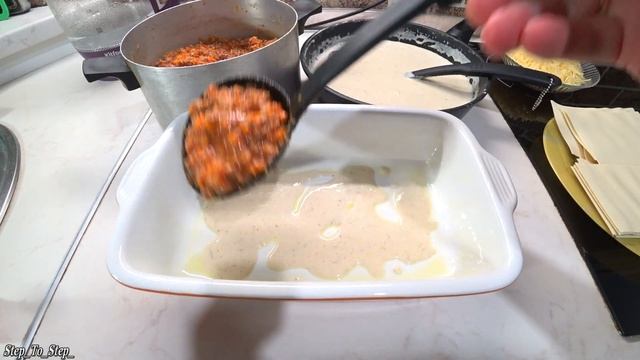 КАК приготовить лазанью.  ЛАЗАНЬЯ с соусом БЕШАМЕЛЬ и БОЛОНЬЕЗЕ.
