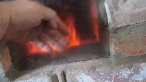 Подовая дровяная печь, первый розжиг после реконструкции топки.