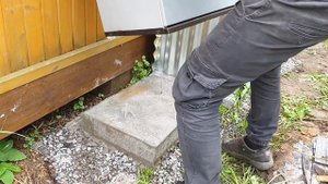 Установка шкафа под газовый баллон на фундамент