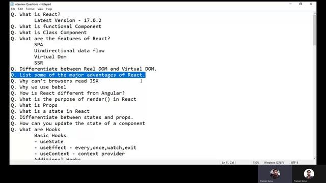 React Interview Questions | React.js Interview Questions Discussion Part 1 | React Course 2022