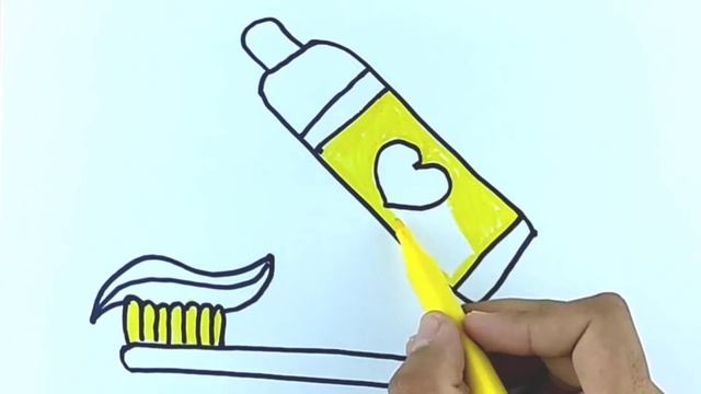 How to draw A TOOTHPASTE AND BRUSH/Coloring PASTE AND BRUSH/Pисовать ЗУБНУЮ ПАСТУ И ЩЕТКУ смотреть онлайн