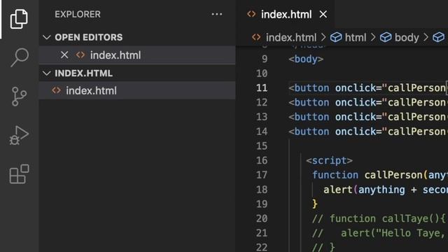 Parameterized function in JavaScript