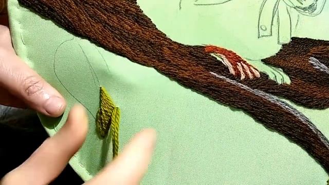 Новый Процесс вышивки - Белка в доспехах - вышивка гладью поэтапно / Hand Embroidery