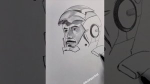 Тони Старк (железный человек) Рисую простым карандашом.