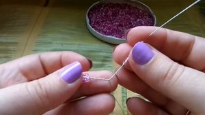 Бисероплетение. Плетем ветку для дерева из бисера Глициния.