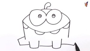 Как нарисовать АМ НЯМ / мультик раскраска веселый АМ НЯМ для детей / Раскраски малышам