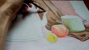 натюрморт  цветными карандашами.