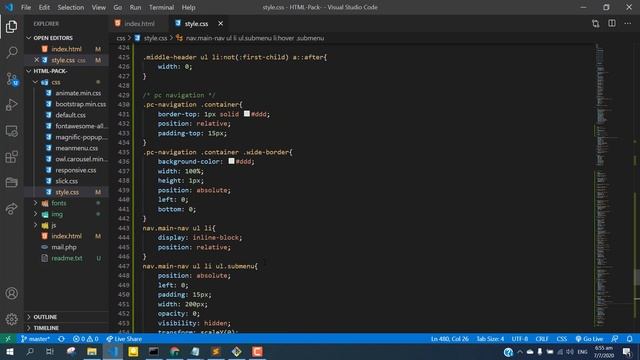 How to create a website using HTML and CSS Like a pro-Bangla | (Themeforest Theme) | 2020 - Part 2