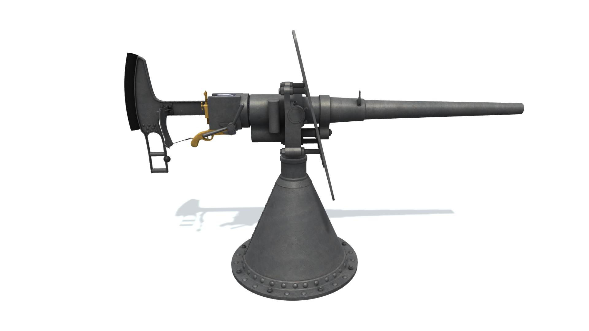 3D model. 47mm Gotchkis 1 barreled Cannon. 47мм пушка Гочкиса.
