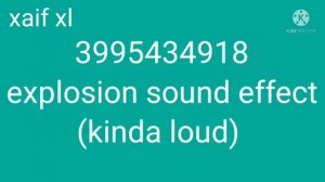 Explosion sound effect roblox ID